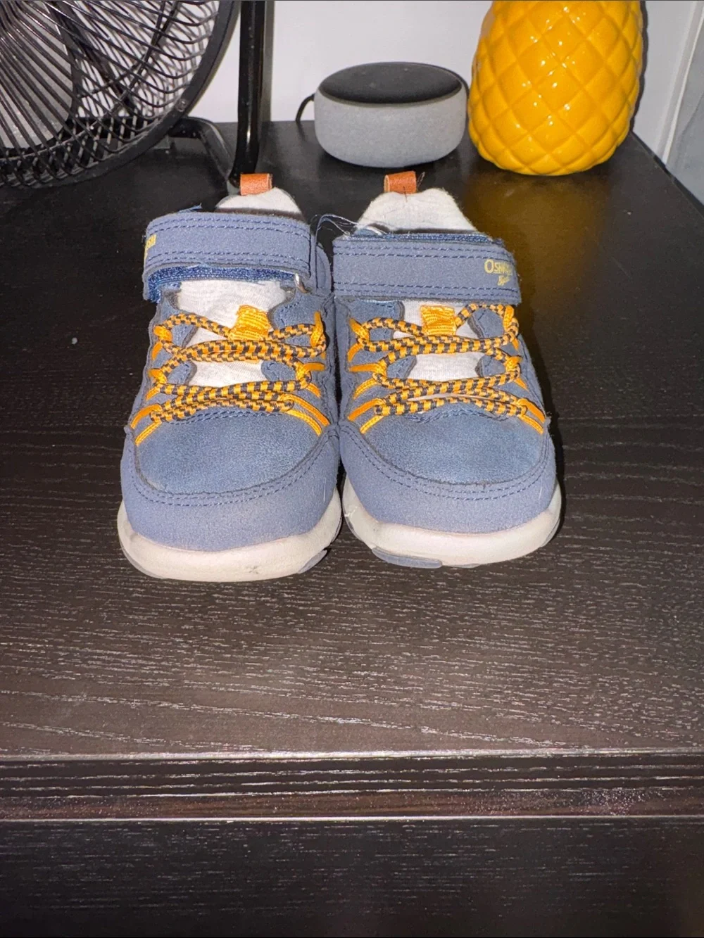 OshKosh B'gosh Navy and Orange Kids Velcro Sneakers